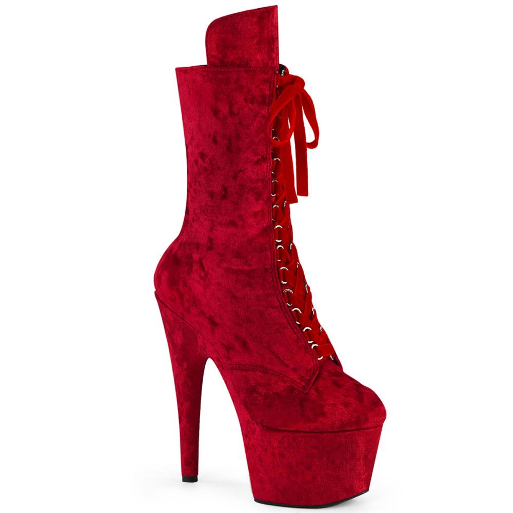Pleaser - ADORE1045VEL Bottes de plateforme, Pole dance chaussures - Rouge Product image